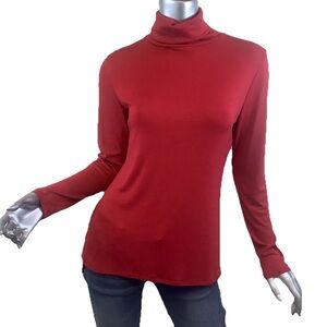 Apt. 9 Women's Red Long Sleeve Turtleneck Top Tunic Size Small Stretch.